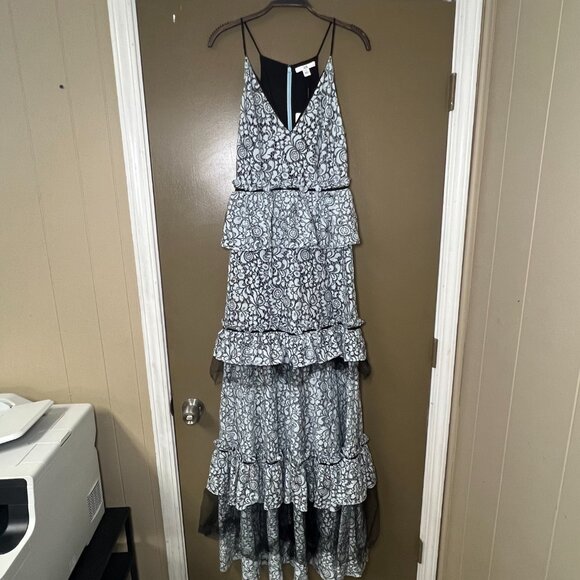 NWT Zac Posen Light Blue Tiered Lace Maxi Dress - Size 4 - Picture 3 of 13